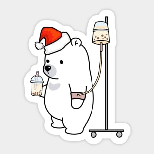 Christmas Boba Bear Loves Boba Too Much! Sticker